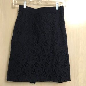 Black lace pencil skirt